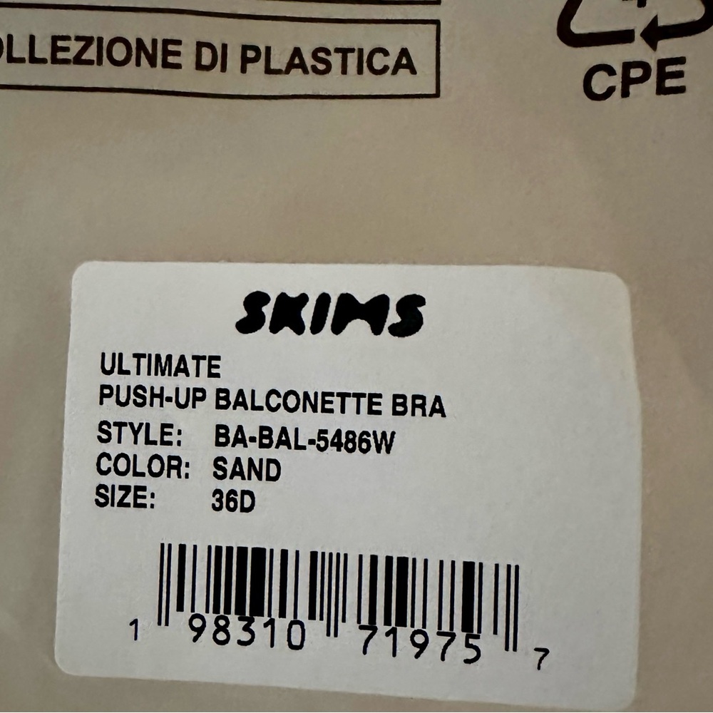 Skims Balconette Push-Up Bra 36D - Picture 4 of 7